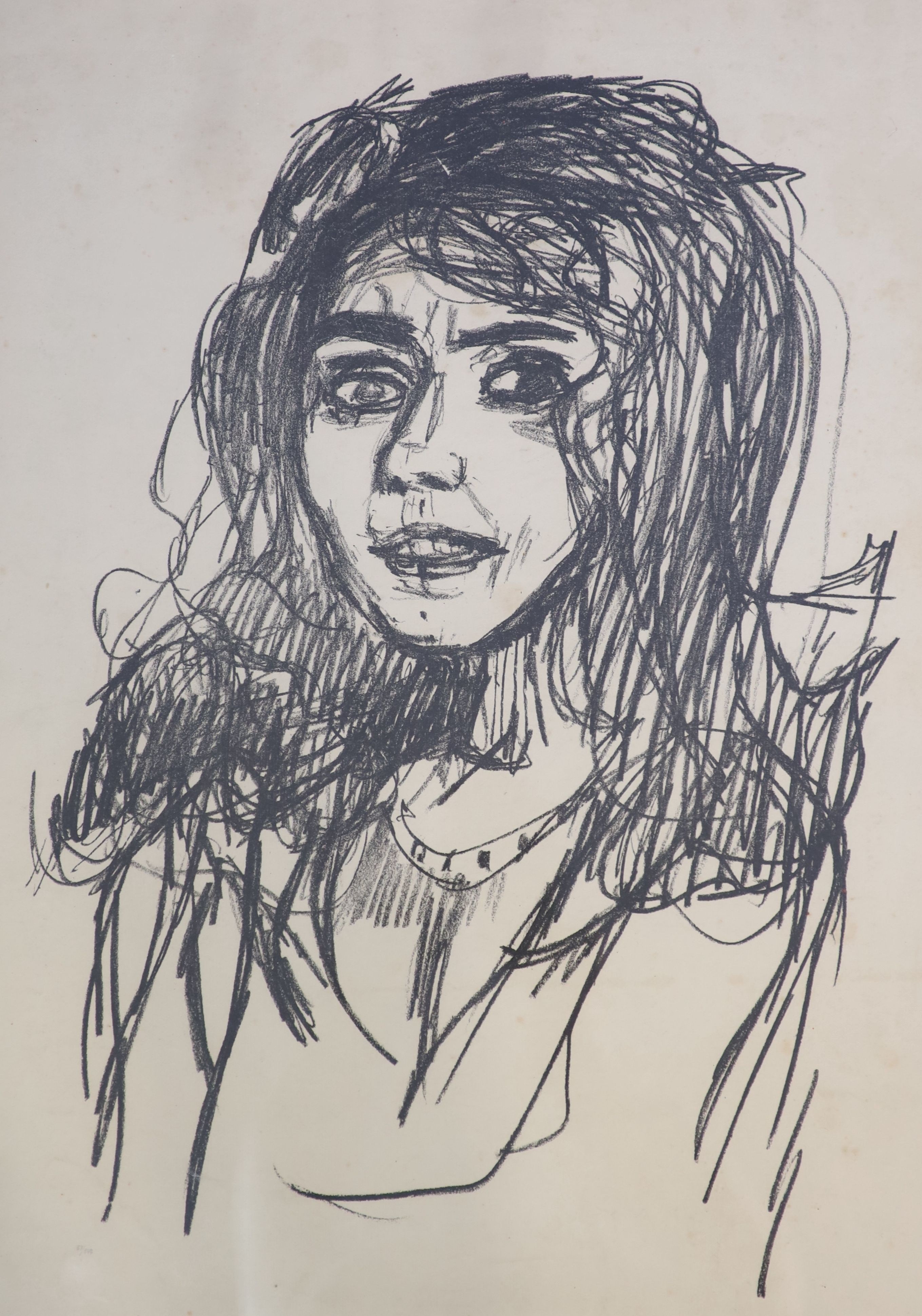 Oscar Kokoschka (Austrian, 1886-1980), Maria Orska, lithograph, 65 x 47cm